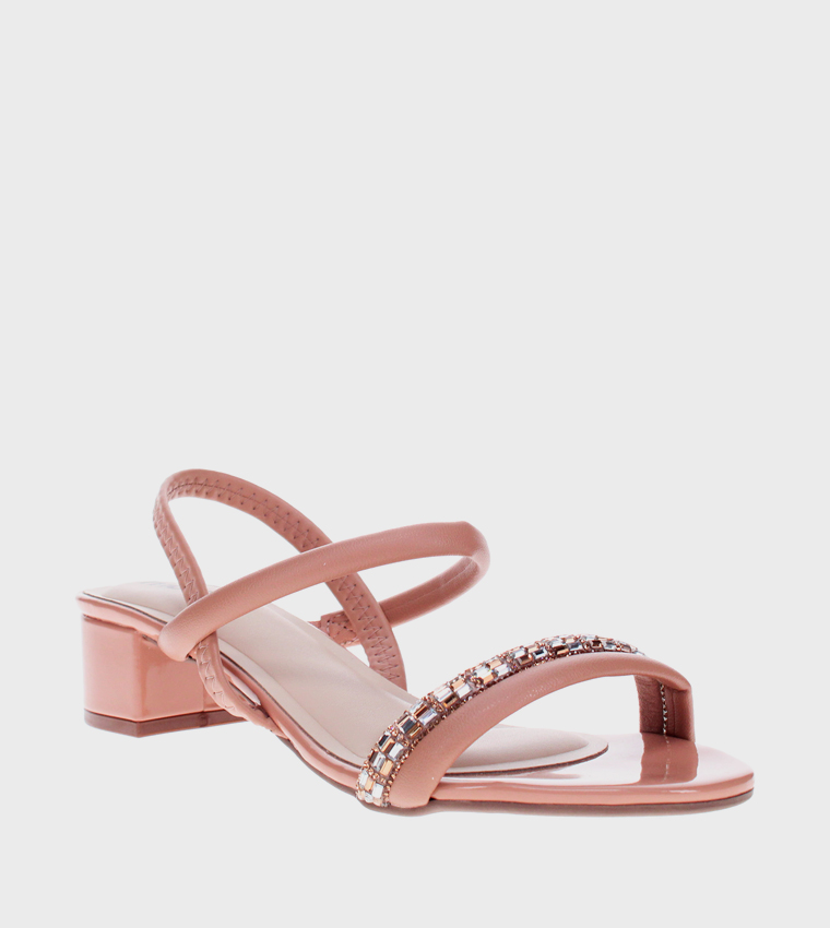 MUSE Embellished Block Heel Sandals