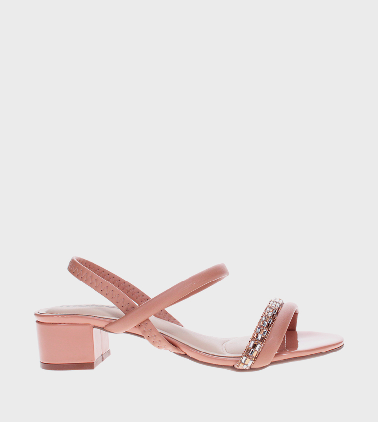 MUSE Embellished Block Heel Sandals
