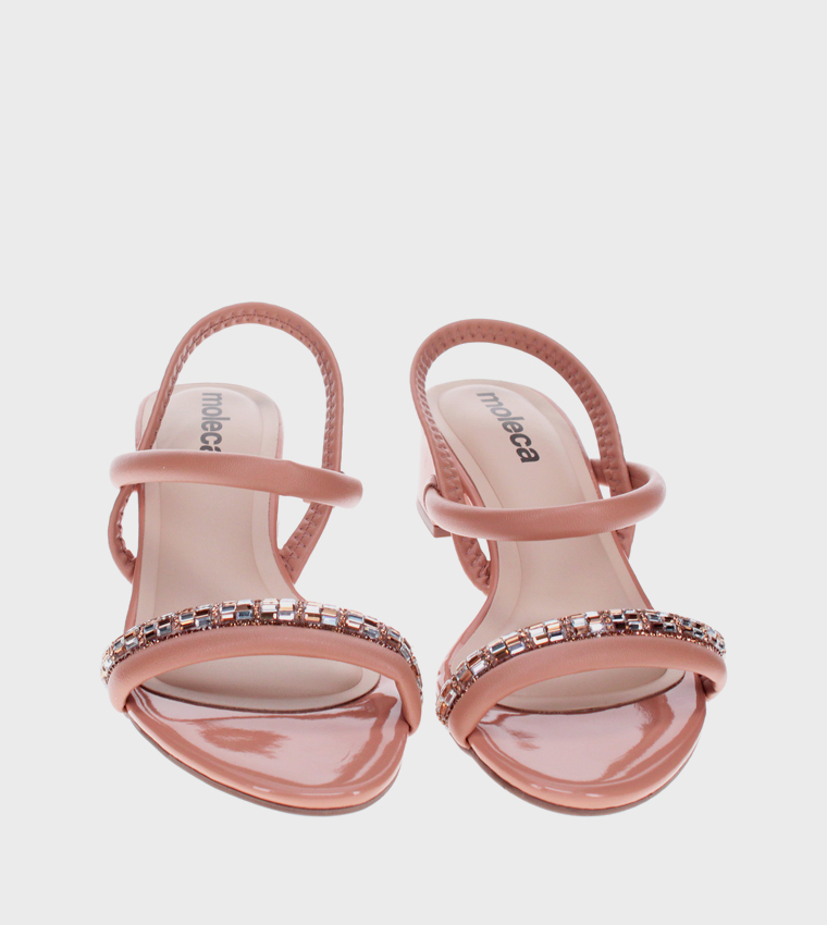 MUSE Embellished Block Heel Sandals