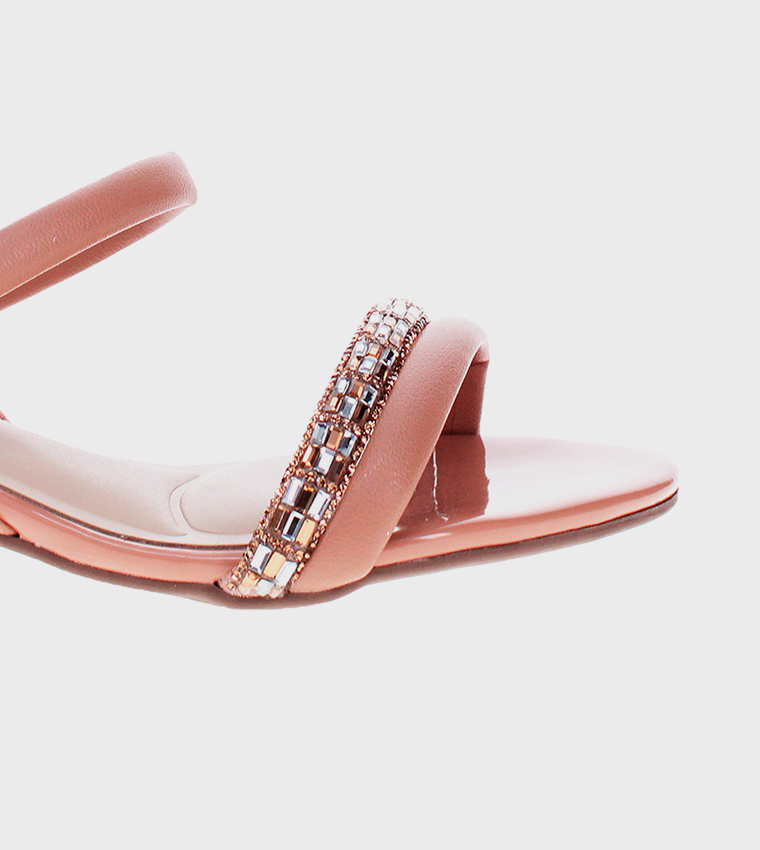 MUSE Embellished Block Heel Sandals