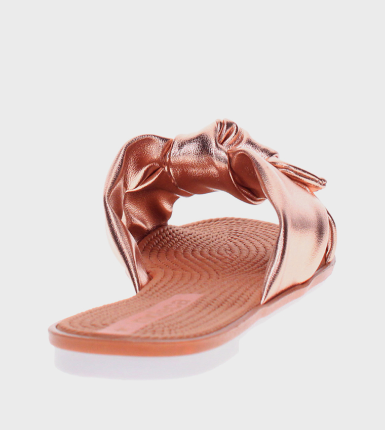 LAME Open Toe Flat Sandals