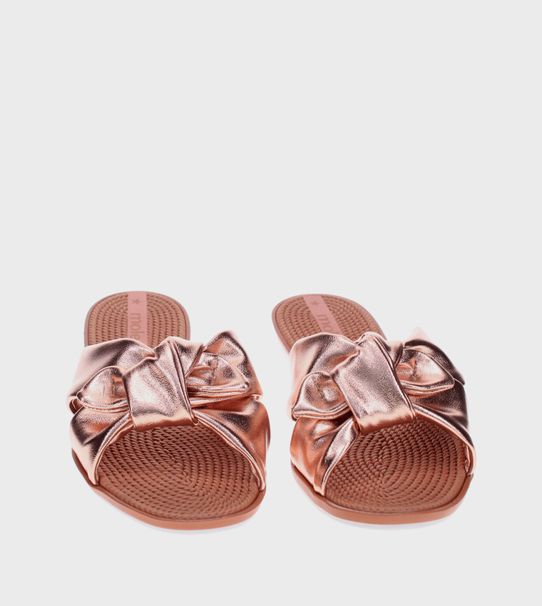 LAME Open Toe Flat Sandals