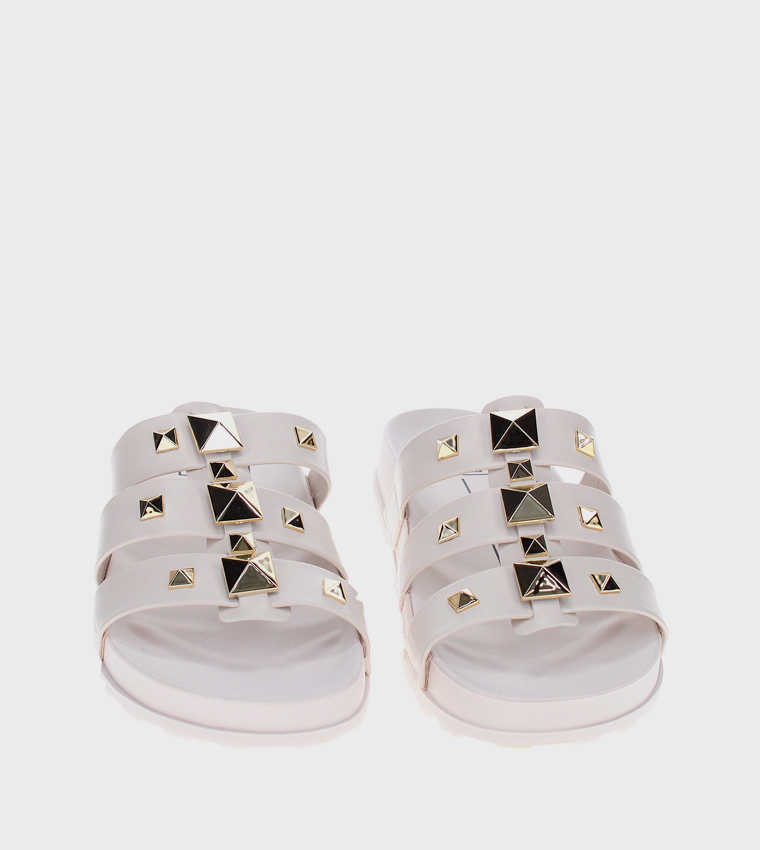 ECHI Metal Accent Flatform Sandals