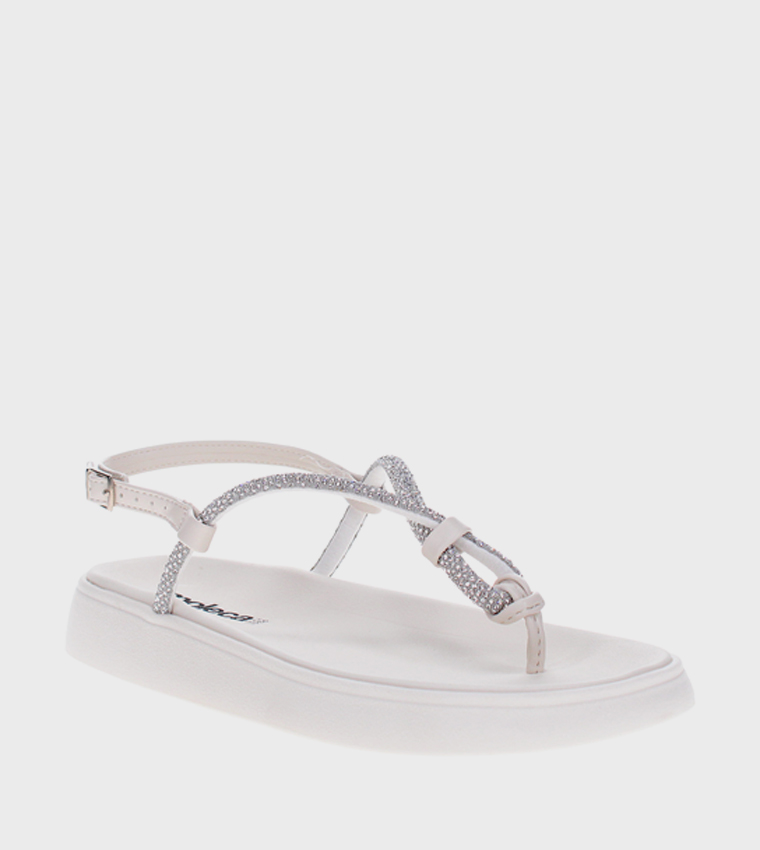 TRA Embellished Flatform Sandals