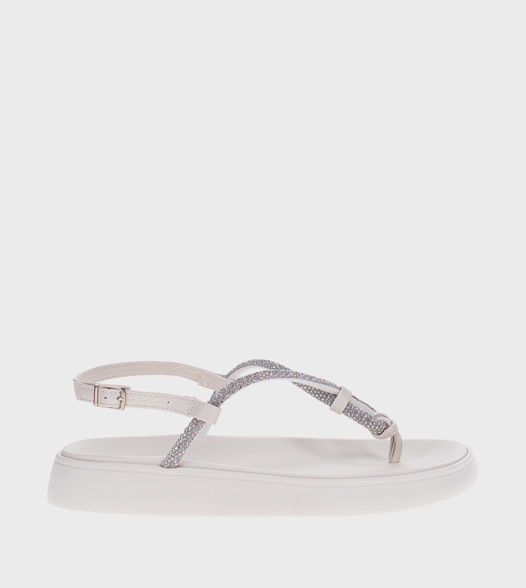 TRA Embellished Flatform Sandals