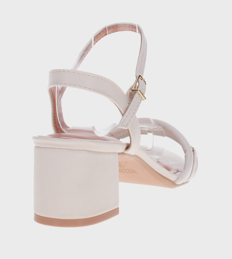 QAELL Ankle Strap Block Heel Sandals