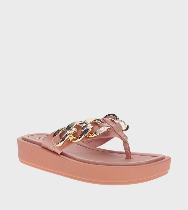 NYMPHADORA Metal Accent Platform Sandals