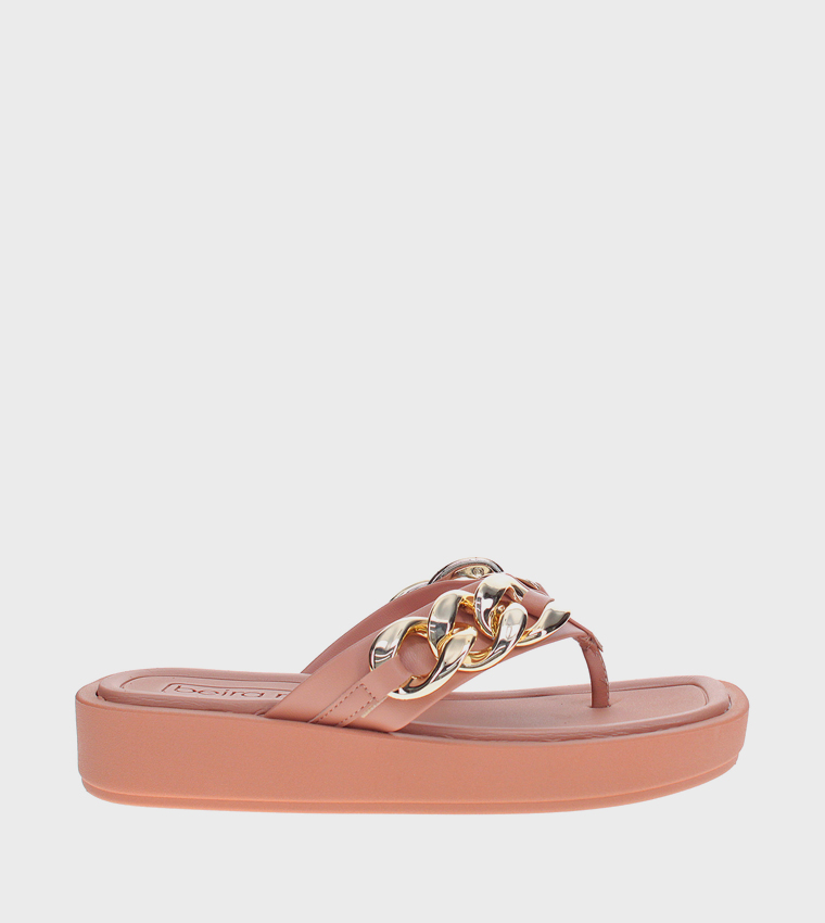 NYMPHADORA Metal Accent Platform Sandals