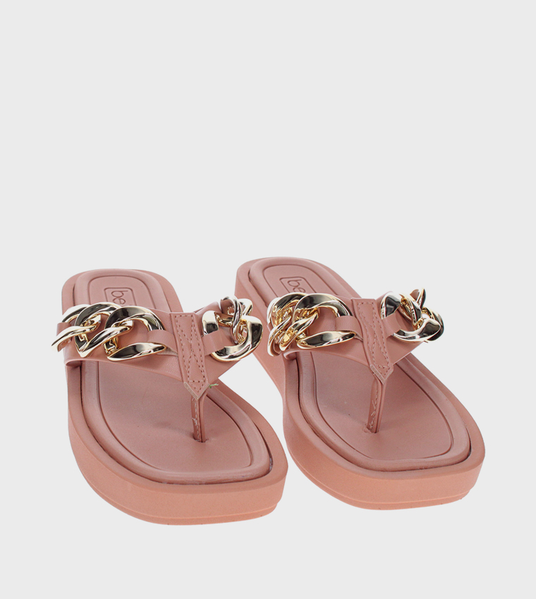 NYMPHADORA Metal Accent Platform Sandals