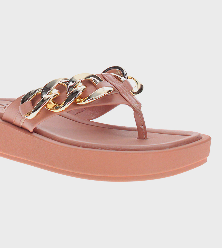 NYMPHADORA Metal Accent Platform Sandals