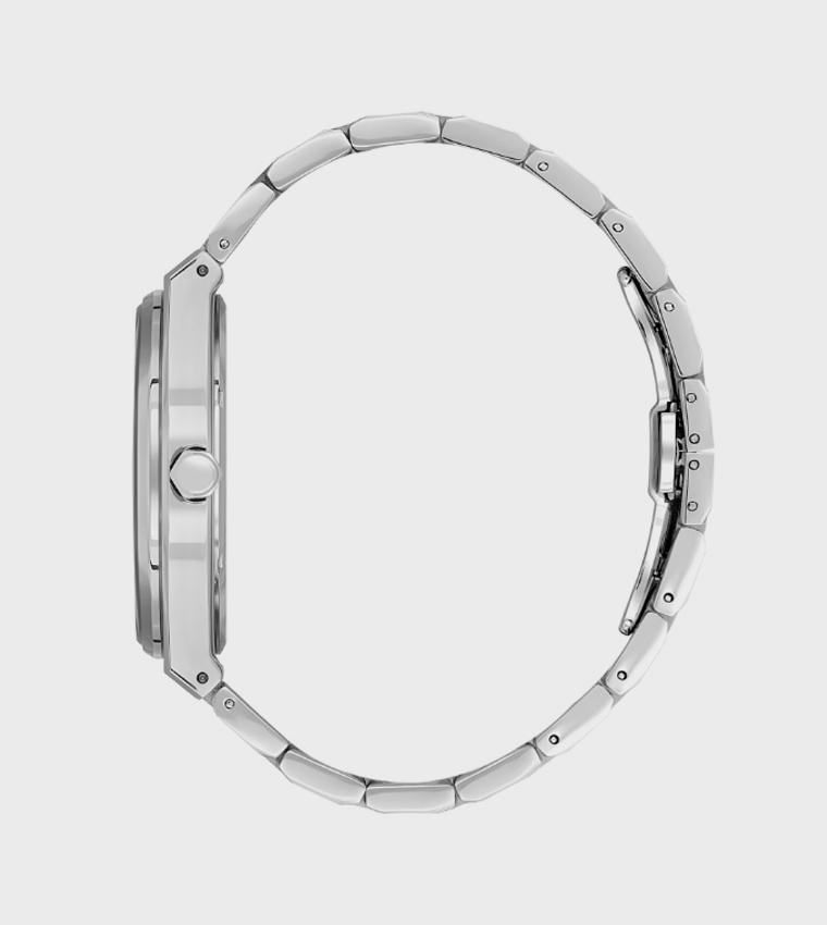 Black Dial Automatic Watch with Metal Strap