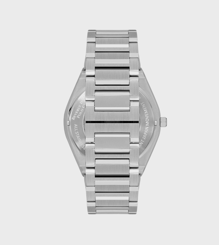 Black Dial Automatic Watch with Metal Strap