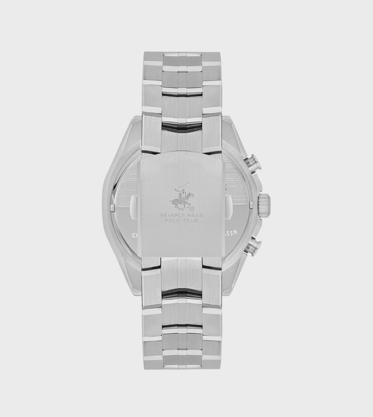 Green Dial Multifunction Watch with Metal Strap