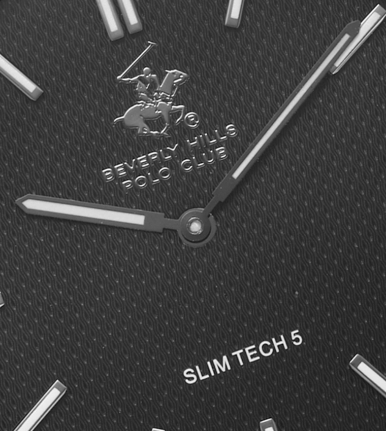 Black Dial Analog Watch with Leather Strap