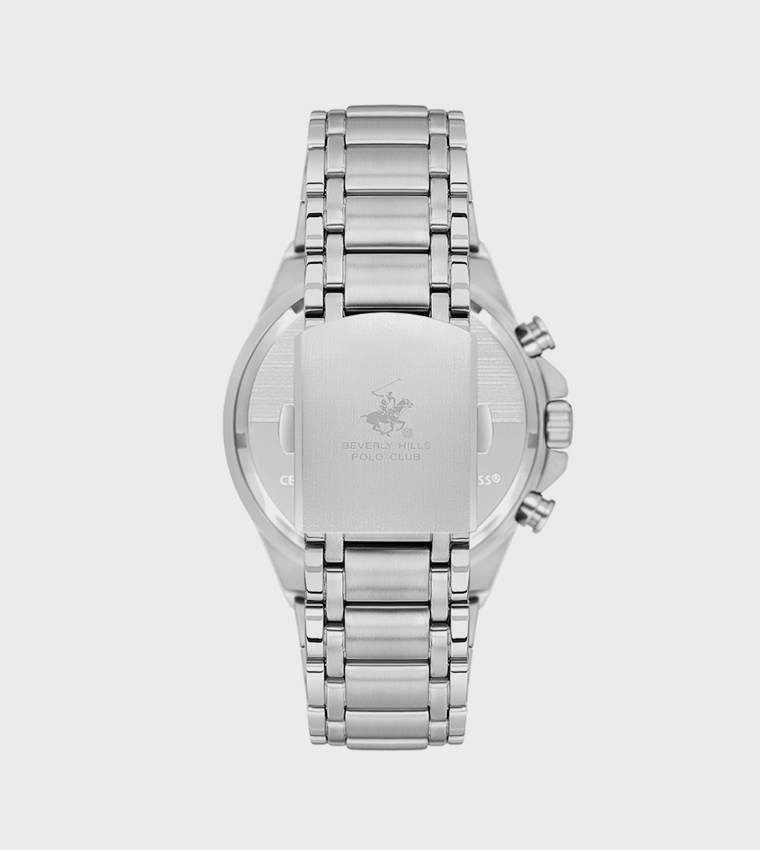 Brown Dial Multifunction Watch with Metal Strap