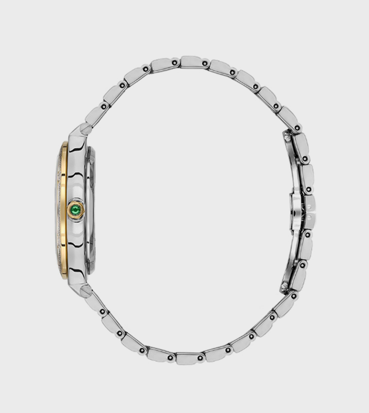 Embellished Metal Strap Analog Watch