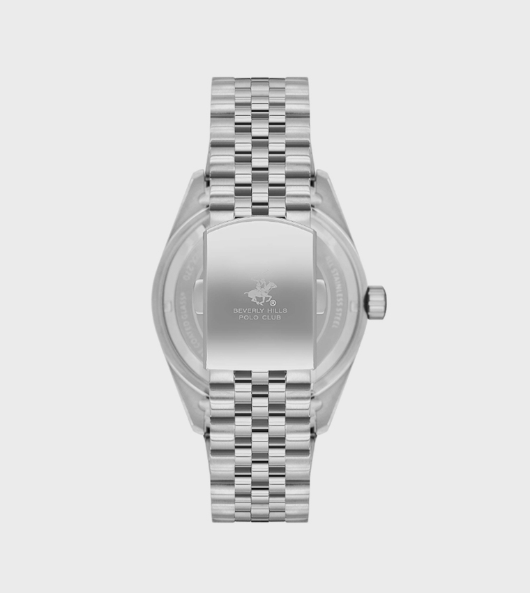 Silver Dial Mechanical Watch with Metal Strap
