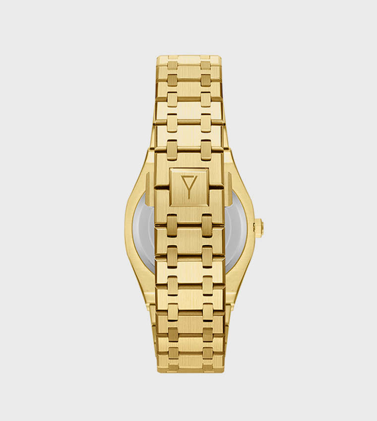 Embellished Stainless Steel Strap Analog Watch