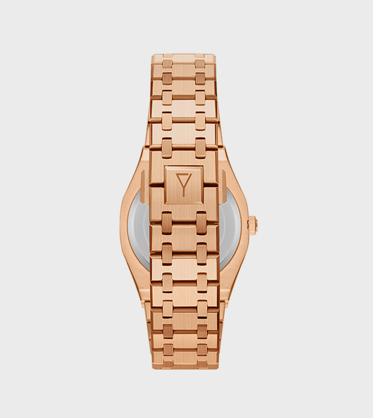 Embellished Stainless Steel Strap Analog Watch