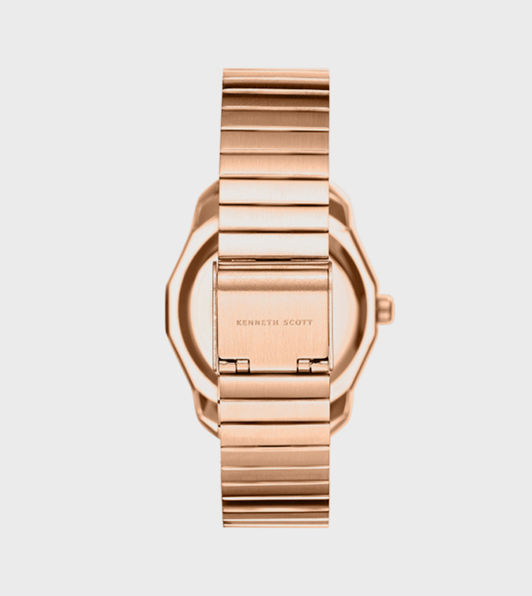 Embellished Stainless Steel Strap Analog Watch