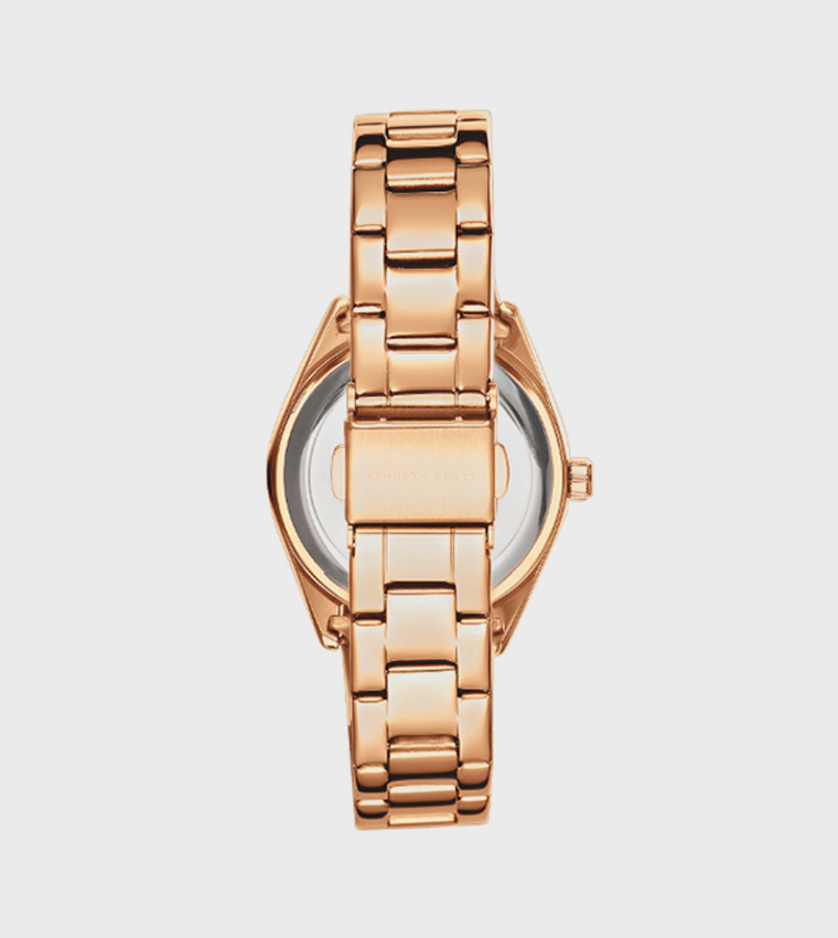 Embellished Stainless Steel Strap Analog Watch