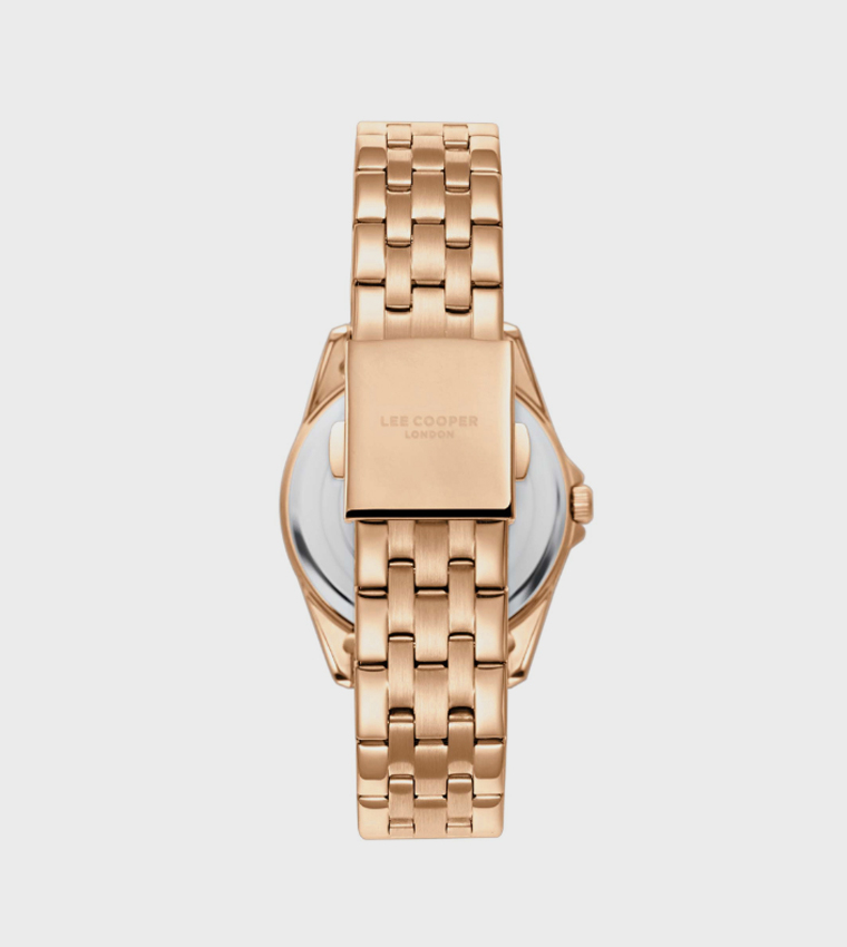Embellished Metal Strap Analog Watch