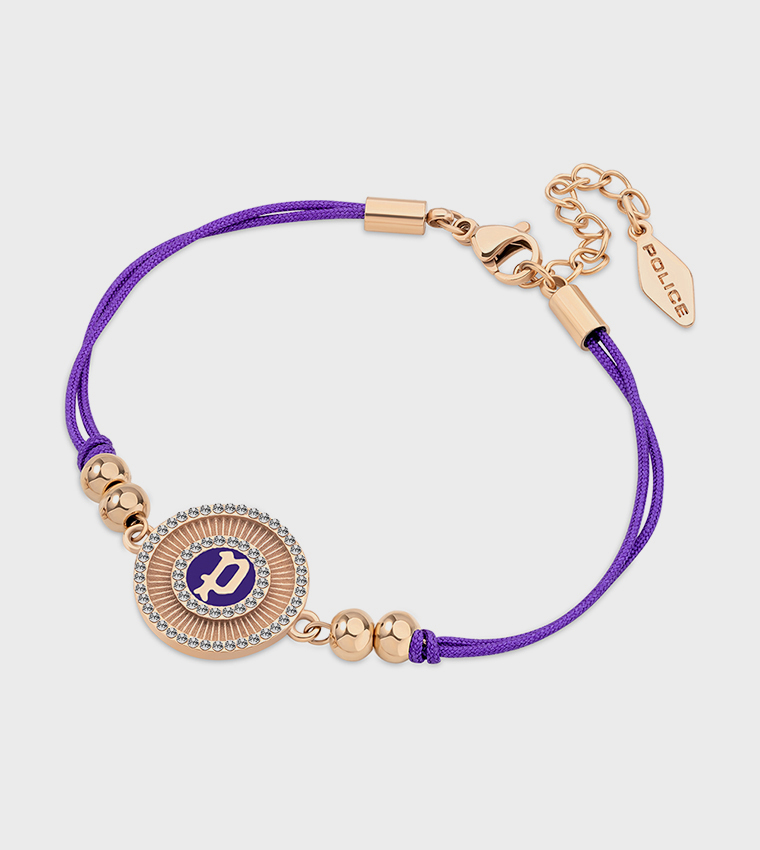 Luck Embellished Gold Plated Bracelet