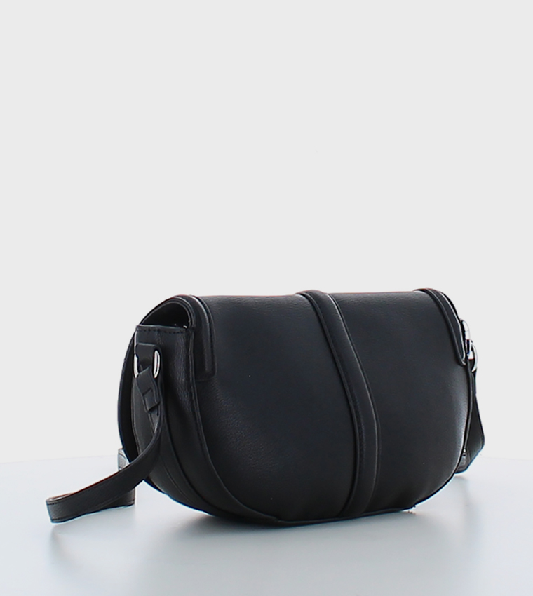Textured Flap Crossbody Bag