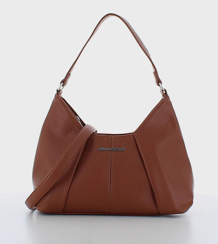 Textured Ruched Hobo Bag