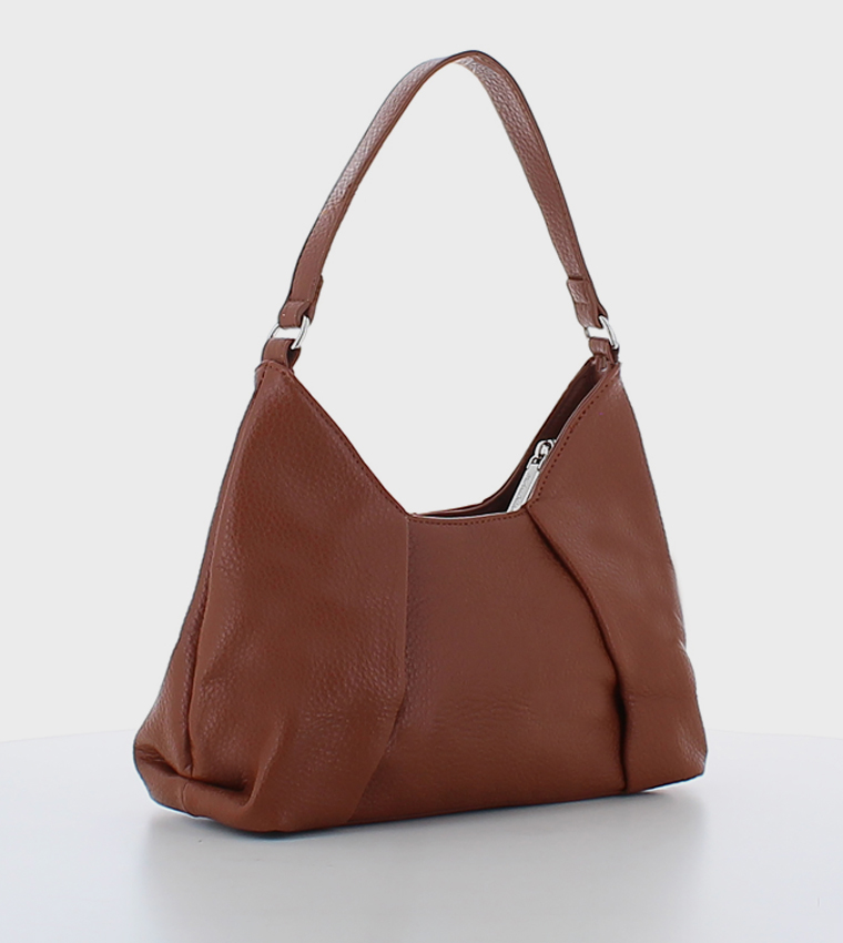 Textured Ruched Hobo Bag