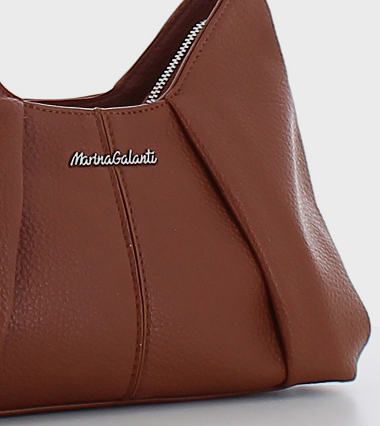 Textured Ruched Hobo Bag