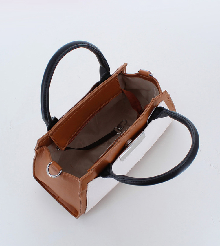 MADREPERLA Contrast Trim Mini Satchel Bag