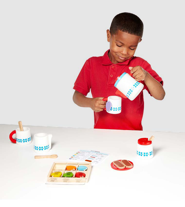 Melissa and doug wooden tea set online