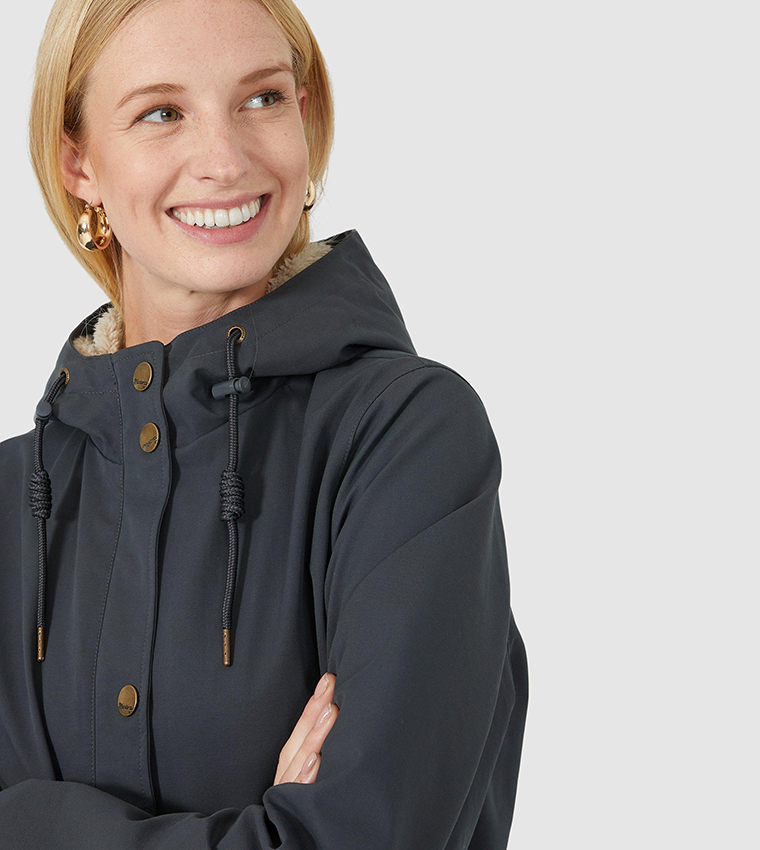 Buy Mantaray Hooded Lined Shower Resistant Parka Jacket In Grey