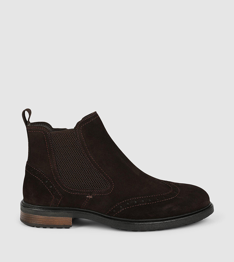 Buy Mantaray Morris Suede Brogue Detail Chelsea Boots In Brown 6thStreet Bahrain