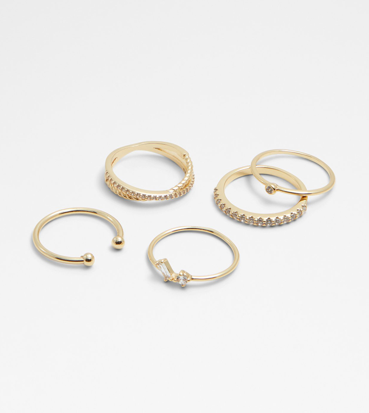 Buy Aldo Accessories MEERANDA 5 Pack Embellished Rings In Gold 6thStreet Oman