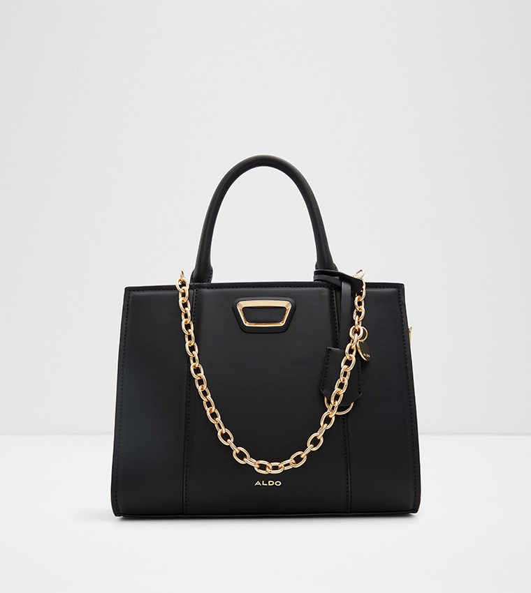 Buy Aldo MEERYLE Chain Link Detail Satchel Bag In Black | 6thStreet ...