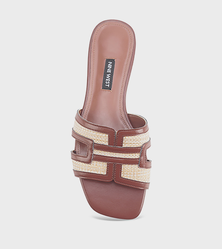 MELANIA Contrast Detail Flat Sandals