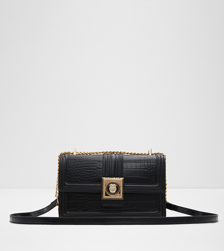 Buy Aldo MERAEGYN Textured Flap Closure Sling Bag In Black 6thStreet Qatar