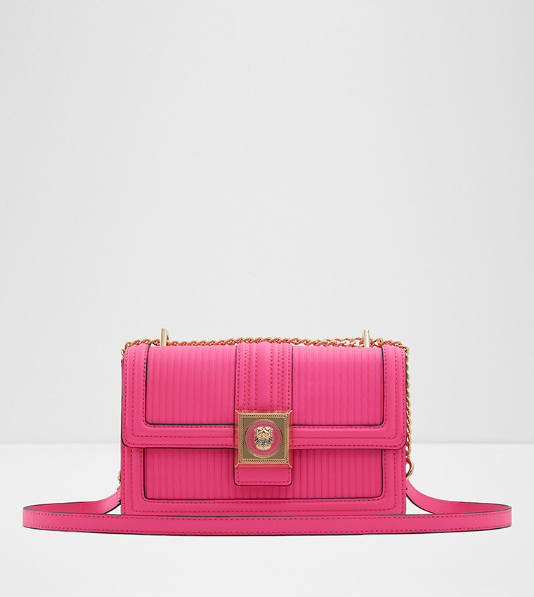 Buy Aldo MERAEGYN Textured Flap Closure Sling Bag In Pink 6thStreet Oman