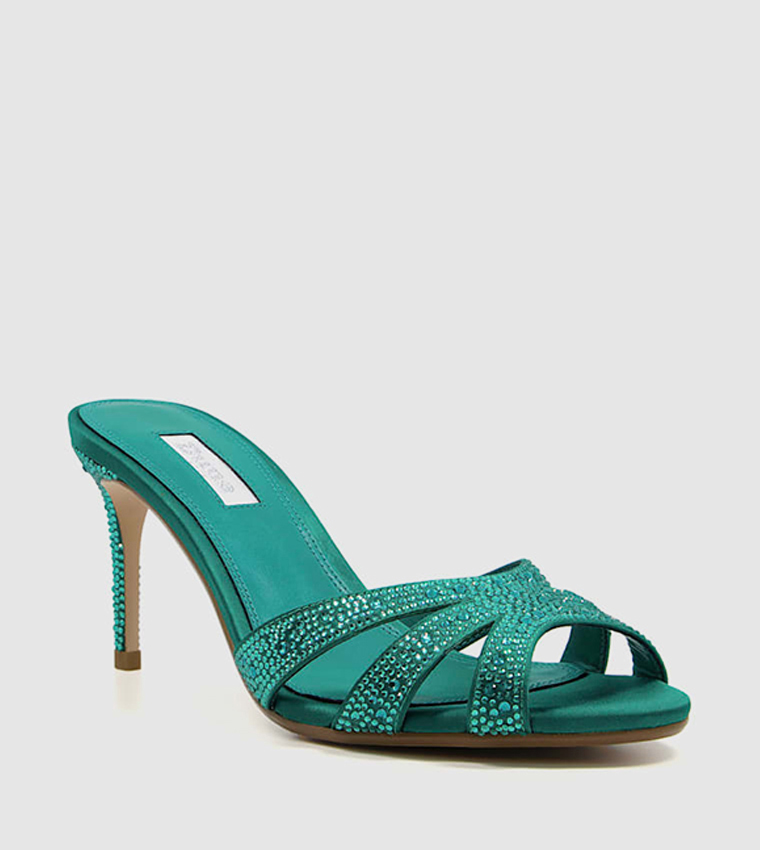 Buy Dune London MERCY Embellished Stiletto Heeled Sandals In Green