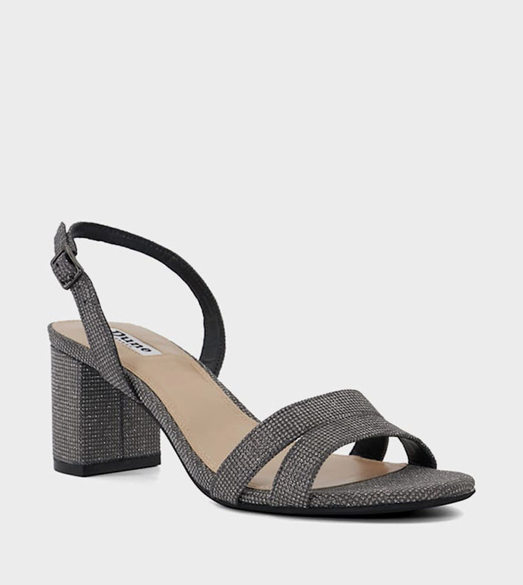 Buy Dune London MERISE Textured Block Heel Sandals In Grey 6thStreet Qatar