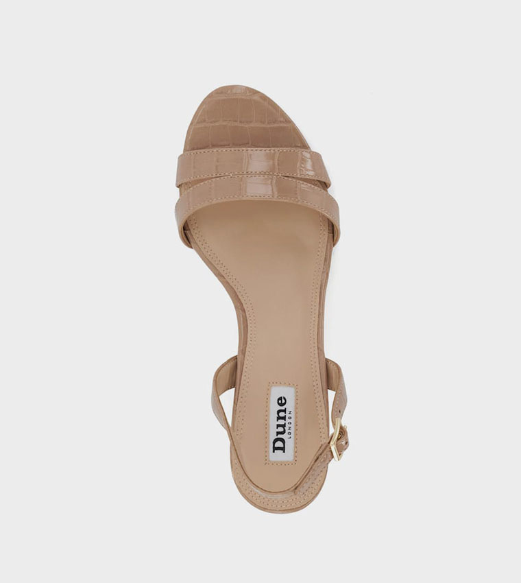Buy Dune London MERISE Textured Block Heel Sandals In Beige | 6thStreet ...