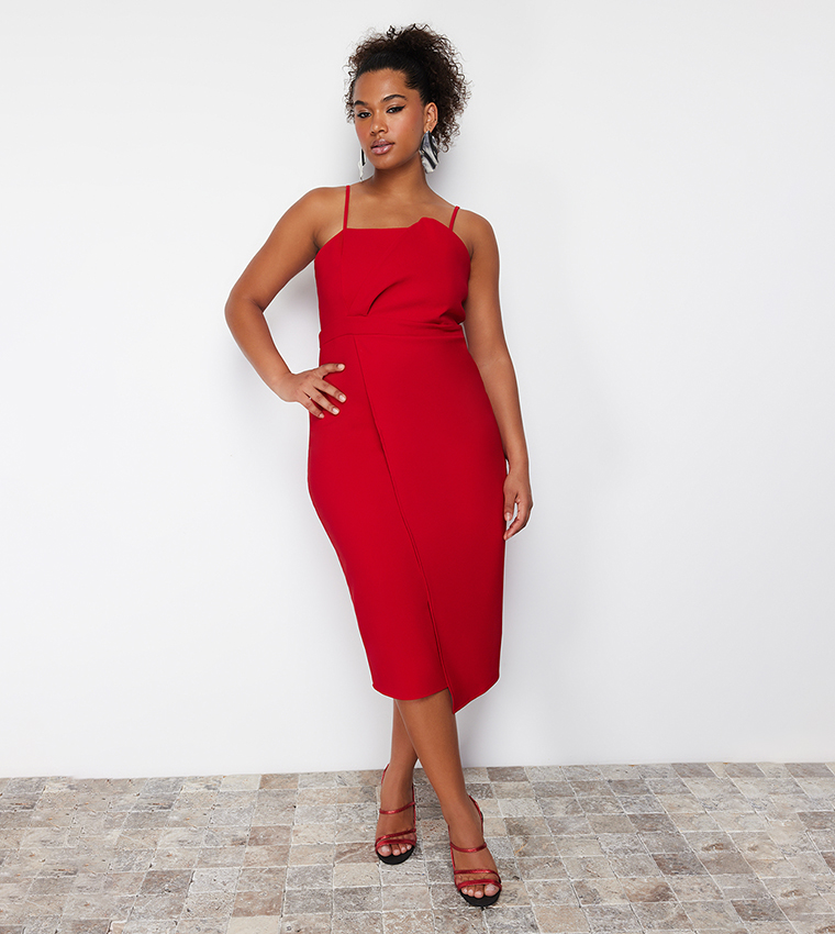 Solid Asymmetrical Cut Woven Dress