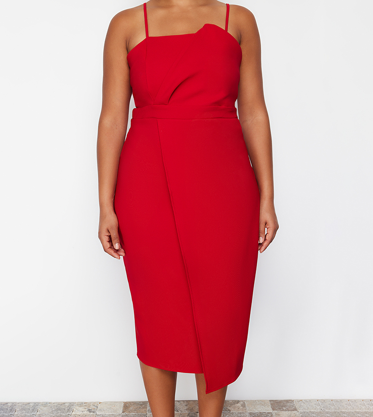 Solid Asymmetrical Cut Woven Dress