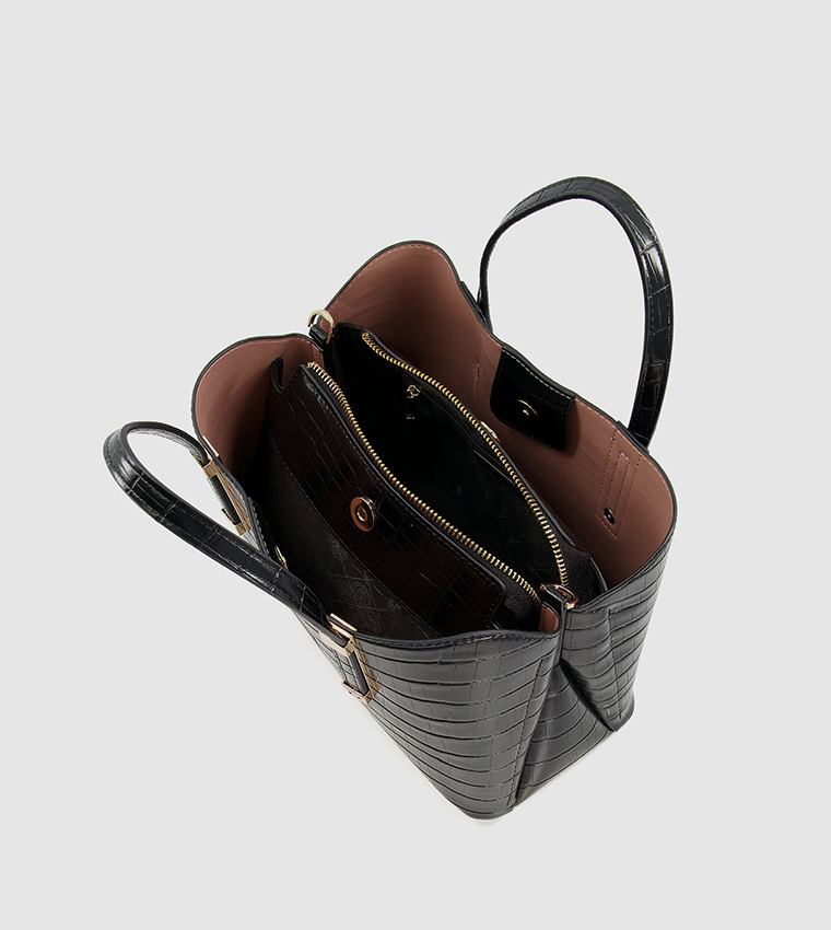 Mididorrie Croc Textured Tote Bag