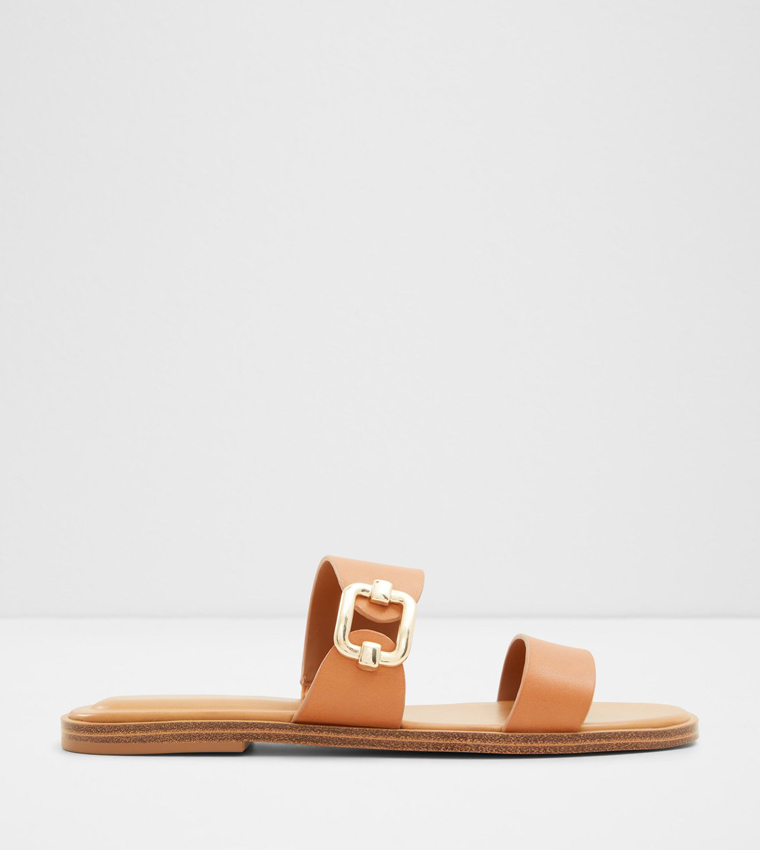 Buy Aldo MIRYHAR Double Strap Flat Sandals In Tan 6thStreet Saudi Arabia