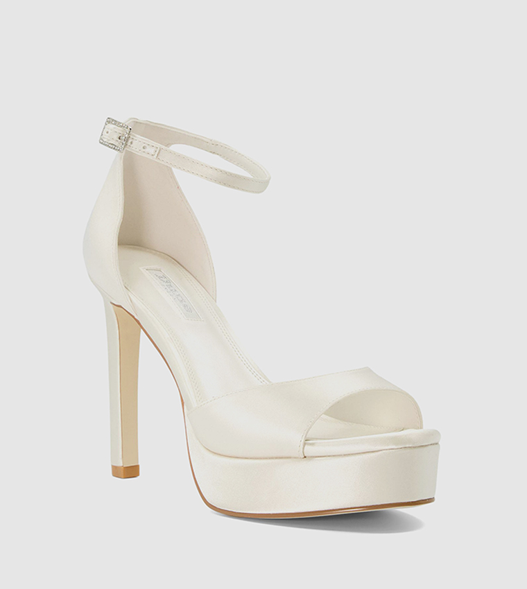 Open toe 2024 white heels