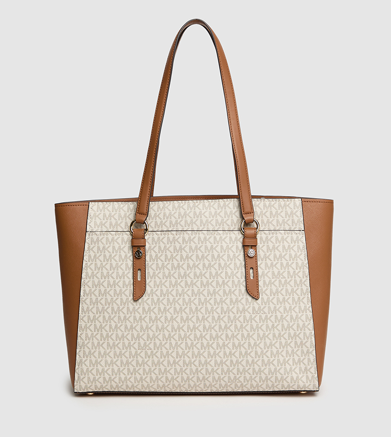 BOLSO Monotype Printed Zippered Tote Bag