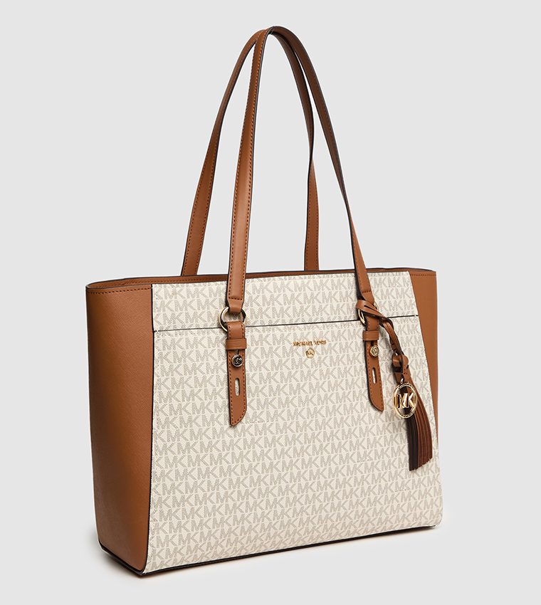 BOLSO Monotype Printed Zippered Tote Bag